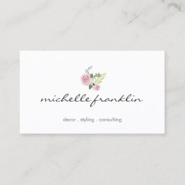 Tarjeta De Visita Delicada belleza y estilo con buquet floral