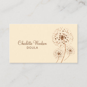 Tarjeta De Visita Delicado Ilustracion floral Doula Birth Midwife B