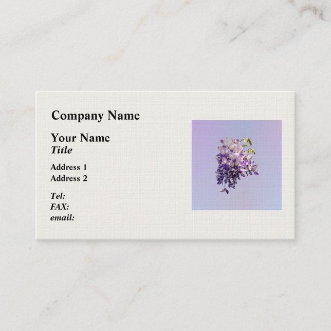 Tarjeta De Visita Delicate Wisteria (Anverso)