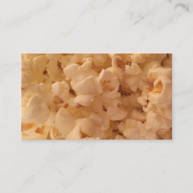 Tarjeta de visita deliciosa de las palomitas (Anverso)