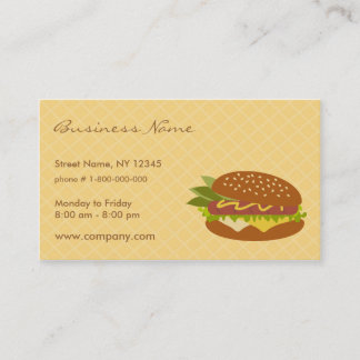 Tarjeta de visita deliciosa del bocadillo