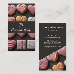 Tarjeta De Visita Deliciosa pastelería de fondo de chocolate