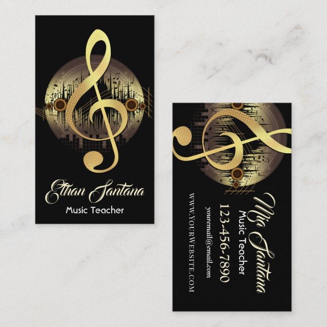 Tarjeta De Visita Deliciosa Tune - Oro (Anverso / Reverso)
