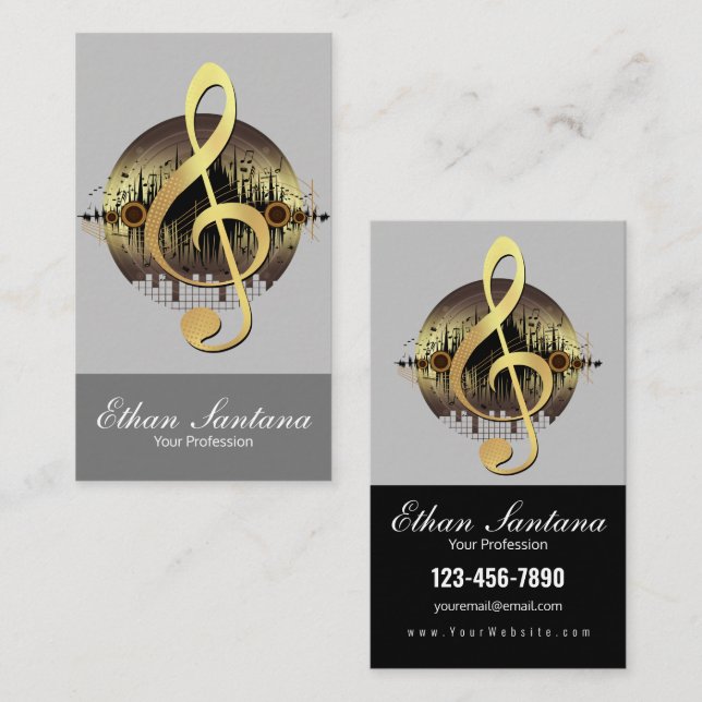 Tarjeta De Visita Deliciosa Tune - Oro (Anverso / Reverso)