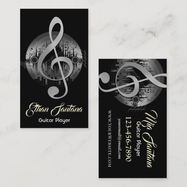 Tarjeta De Visita Deliciosa Tune - Plata (Anverso / Reverso)