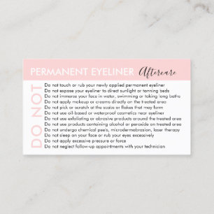 Tarjeta De Visita Delineador de Ojos Permanente Evita Consejos de Cu