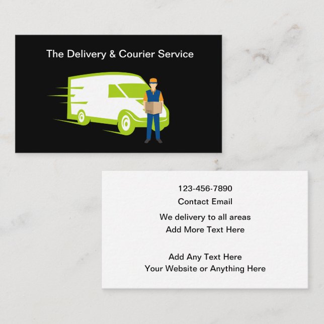 Tarjeta De Visita Delivery And Courier Services Business Card (Anverso / Reverso)