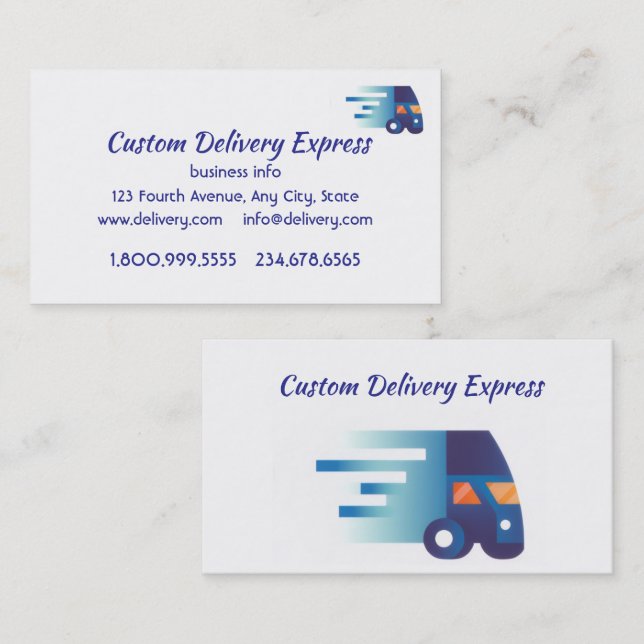 Tarjeta De Visita Delivery Driver Custom Business Custom (Anverso / Reverso)