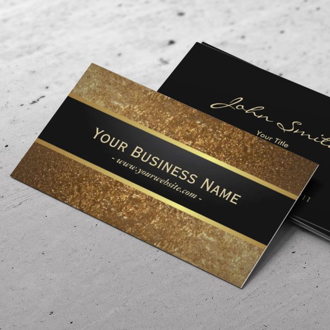 Tarjeta De Visita Deluxe Golden Purpurina Dark Metallic Business Car (Subido por el creador)