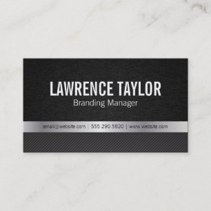 Tarjeta De Visita Deluxe textura / plata / rayas
