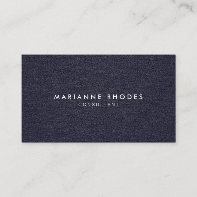 Tarjeta De Visita Denim moderno Minimalista (Anverso)