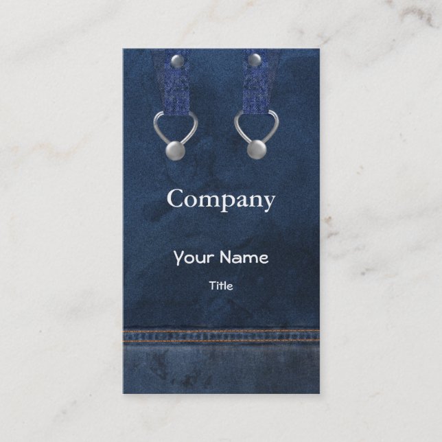 Tarjeta De Visita denim overalls Business Cards (Anverso)