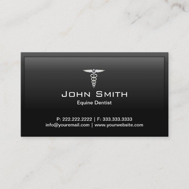 Tarjeta De Visita Dental de la frontera negra equina (Anverso)