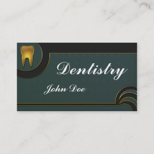 Tarjeta de visita dental del dentista de oro