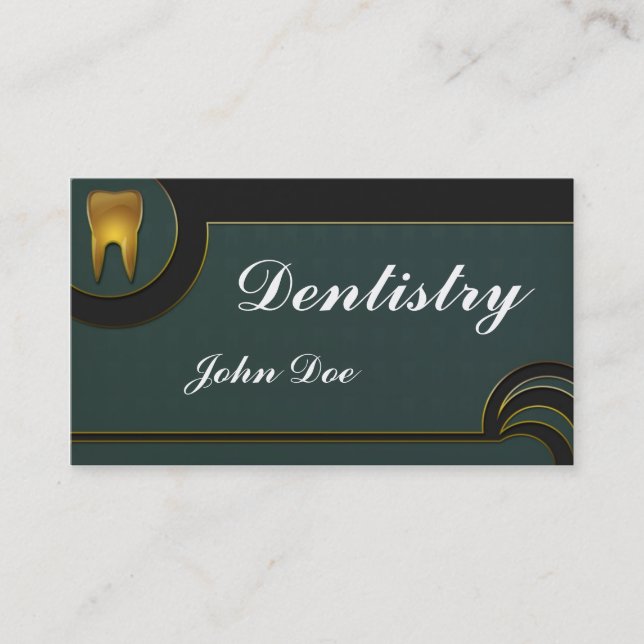 Tarjeta de visita dental del dentista de oro (Anverso)