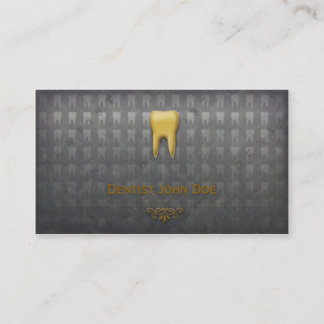 tarjeta de visita dental del dentista de oro