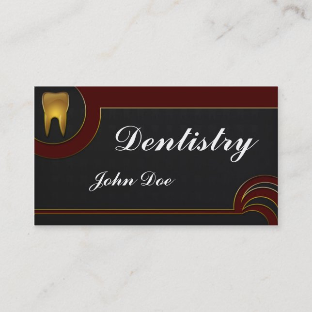 Tarjeta de visita dental del dentista de oro (Anverso)