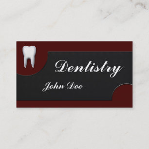 Tarjeta de visita dental del dentista elegante de