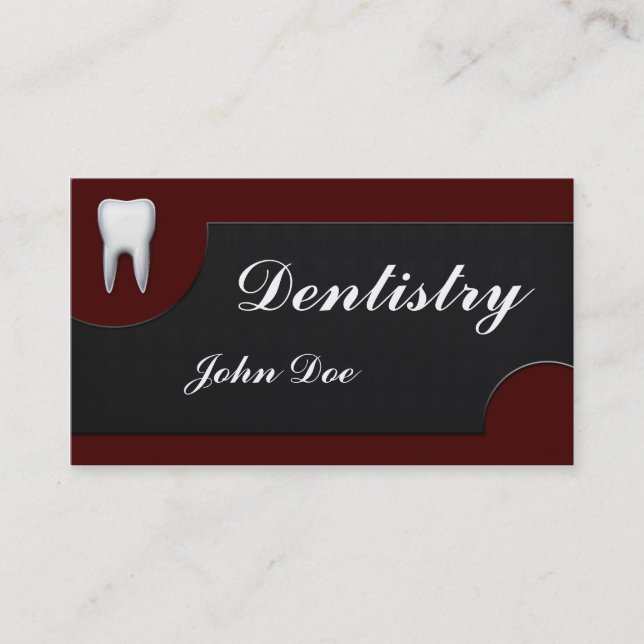 Tarjeta de visita dental del dentista elegante de (Anverso)