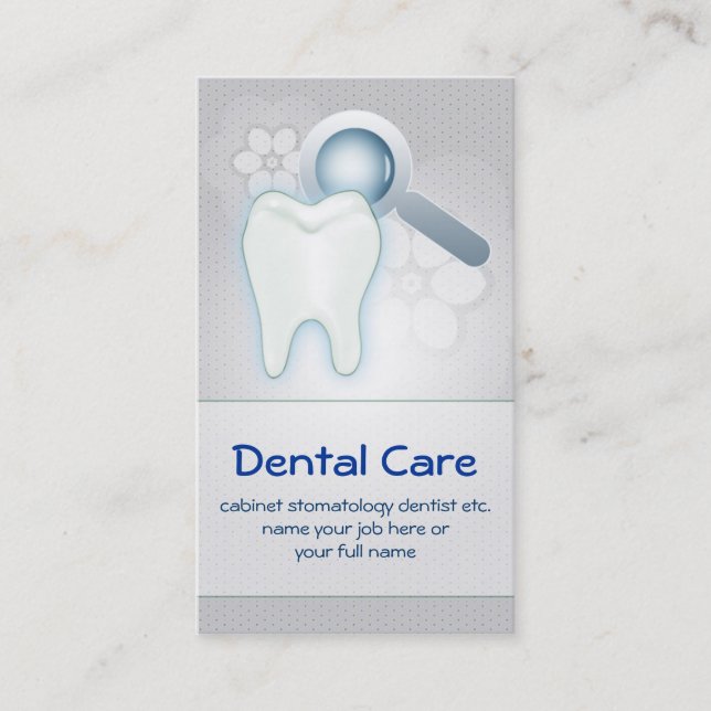 tarjeta de visita dental del diente de los dientes (Anverso)