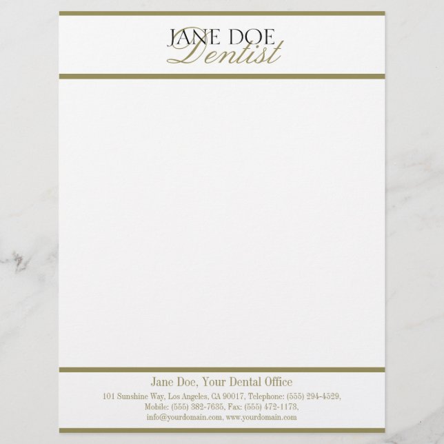 Tarjeta de visita dental del Oro-Partido del papel (Anverso)