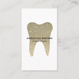 Tarjeta de visita dental del purpurina