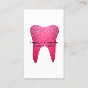 Tarjeta de visita dental del purpurina rosado