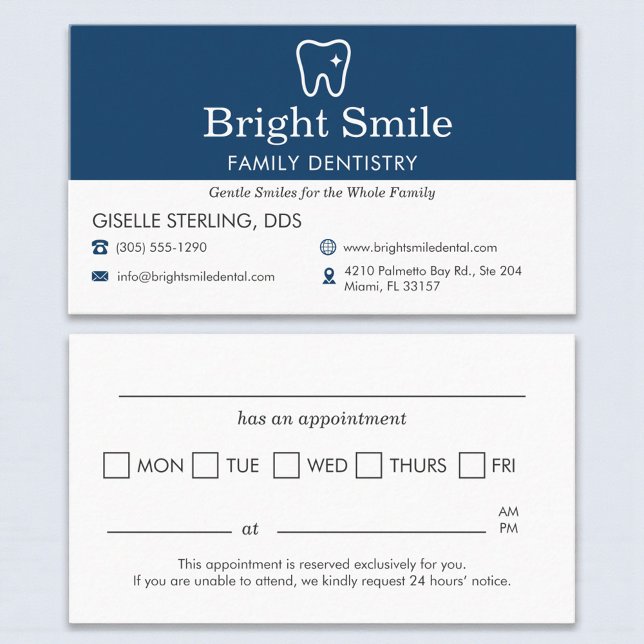 Tarjeta De Visita Dental Dentistry Office Appointment Reminder (Subido por el creador)