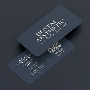 Tarjeta De Visita Dental Estética Carbón Azul Dentista Cosmético