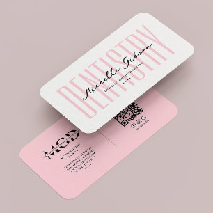 Tarjeta De Visita Dental Estética Pastel Pink Cosmetic Dentist