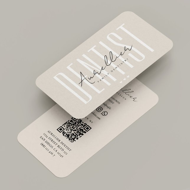 Tarjeta De Visita Dental estético estético de arena beige dentista d (Dental Cosmetic Aesthetic Tan Beige Dentist Business Card
)