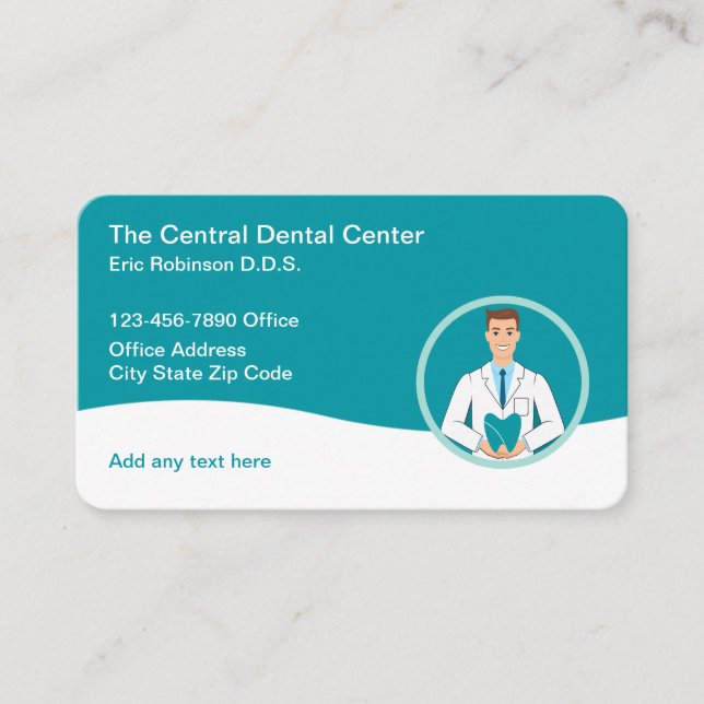 Tarjeta De Visita Dental Office Dentist Business Cards Moderno (Anverso)