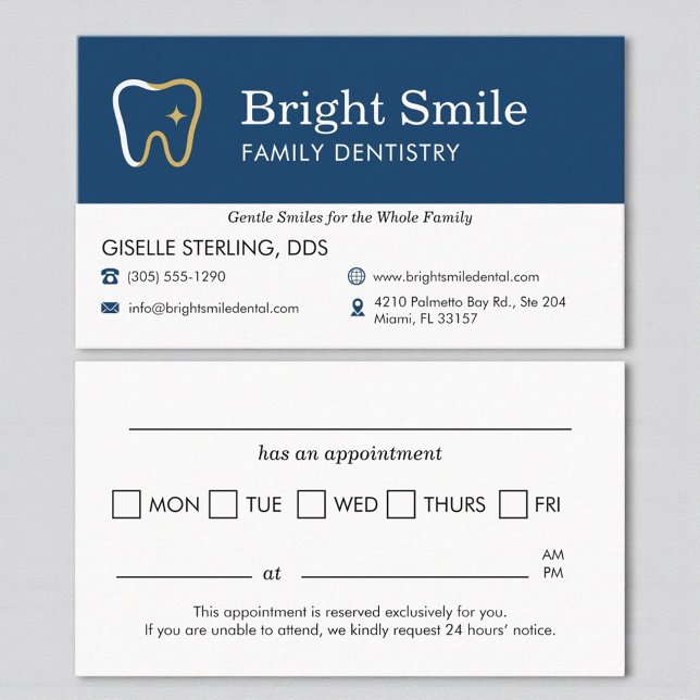 Tarjeta De Visita Dental Office Patient Appointment Reminder (Subido por el creador)