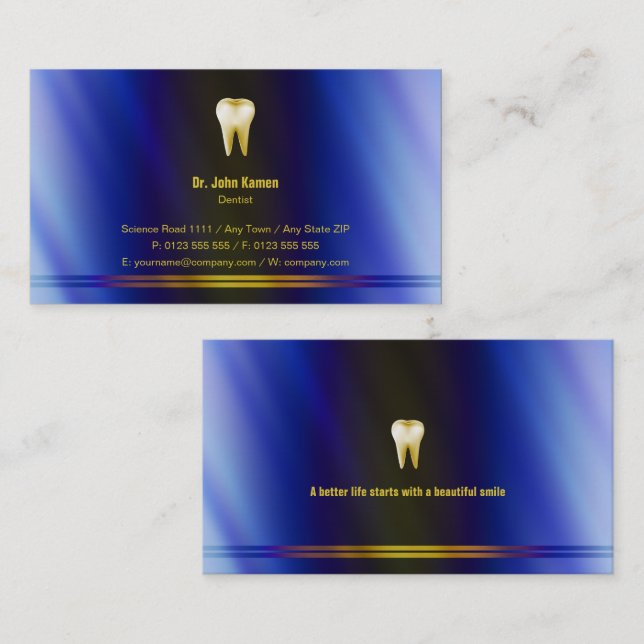 Tarjeta De Visita Dental profesional | Único (Anverso / Reverso)