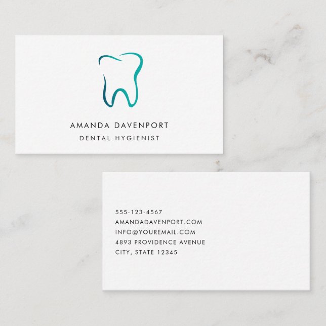 Tarjeta De Visita Dental Tooth Dentist Medical Image (Anverso / Reverso)