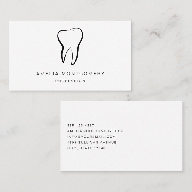 Tarjeta De Visita Dental Tooth Medical Gráfica Dentistry (Anverso / Reverso)