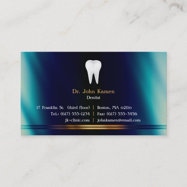 Tarjeta De Visita Dental único | Médico (Anverso)