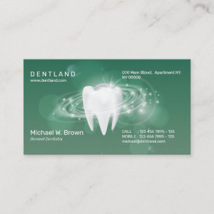Tarjeta De Visita Dental verde Dentista Cita Dientes 3D