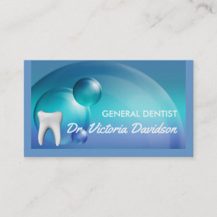 Tarjeta De Visita Dentist Blue Bubble Design Business Card
