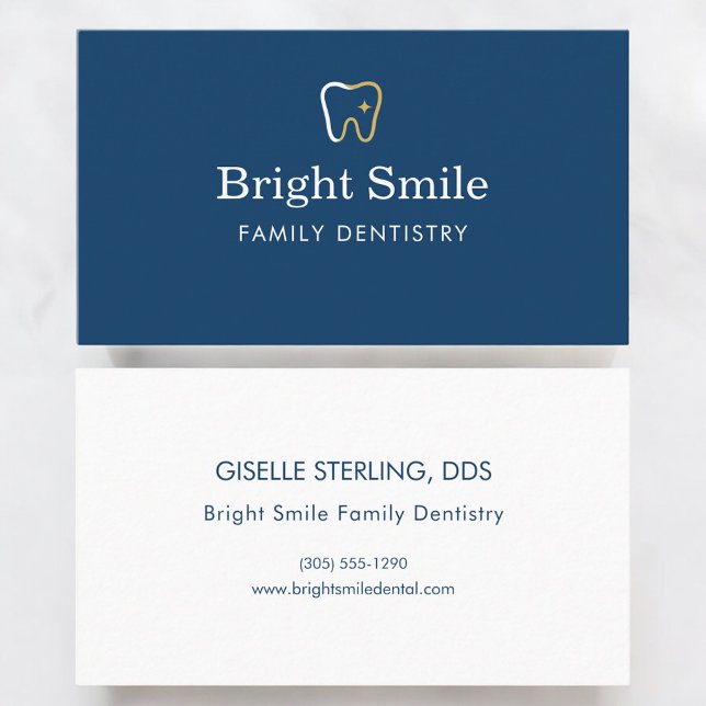 Tarjeta De Visita Dentist Blue Tooth Icon Branding (Subido por el creador)