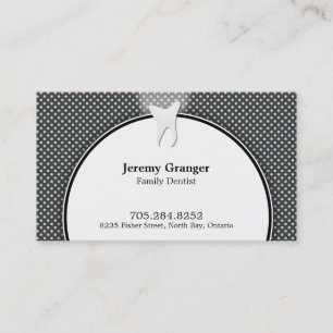 Tarjeta De Visita Dentist Business Card - Dots Divertidos Blue White