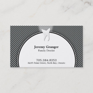 Tarjeta De Visita Dentist Business Card - Dots Divertidos Blue White