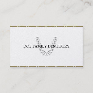 Tarjeta De Visita Dentist DDS Dental Office Teeth Gold Paper