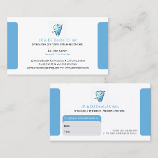 Tarjeta De Visita Dentist | Dental Appointment Card