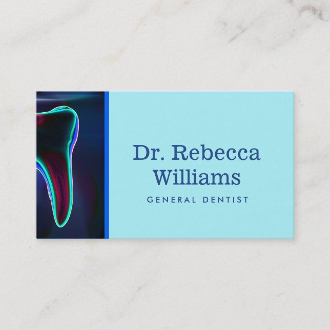 Tarjeta De Visita Dentist Dental Clinic Blue Tooth Business Card (Anverso)