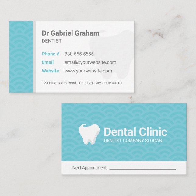 Tarjeta De Visita Dentist Dental Clinic Business Card (Anverso / Reverso)