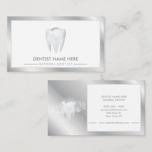 Tarjeta De Visita Dentist Dental Clinical Clinical Whitening Smile S (Anverso / Reverso)
