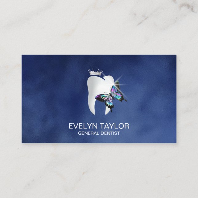 Tarjeta De Visita Dentist Dental Clinical Dental Whitening Butterfly (Anverso)