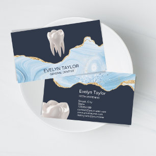 Tarjeta De Visita Dentist Dental Clinical Teeth Whitening Blue