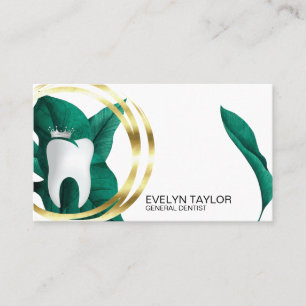 Tarjeta De Visita Dentist Dental Clinical Whitening Floral Bus